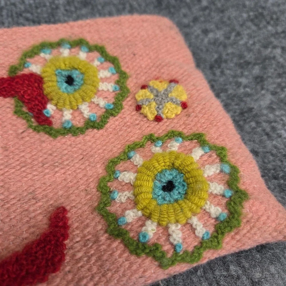 Jenny Krauss Love Letters Embroidered Wool Makeup Bag Pouch Initial 